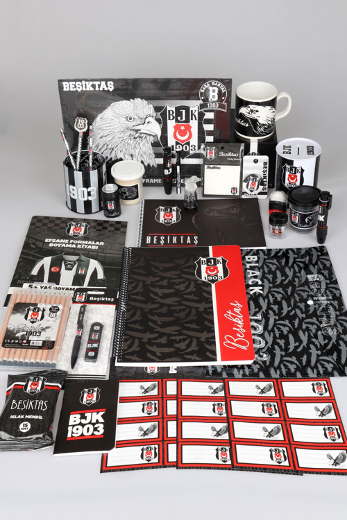 Lisanslı Beşiktaş 42 Parça Hobi Kırtasiye Seti Kupa,Puzzle,Boya Kalemi
