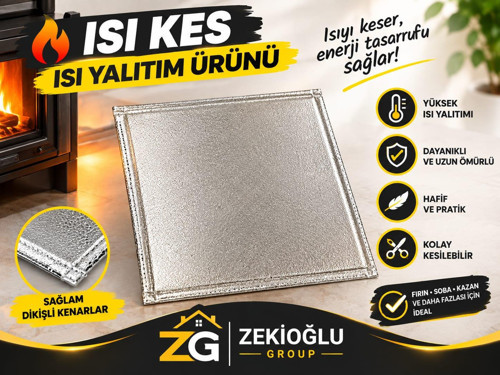 ISIKES SOBA ISIKES Isı Yalıtım Malzemesi 56 CM x 85 CM Isı İzolasyon Örtüsü Termal Yalıtım Ürünü Sıcaklık Koruyucu Yalıt