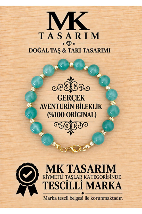 GERÇEK AVENTURİN TAŞI BİLEKLİK MK.7000.877- RAHATLIK-DİNGİNLİK-ENERJİ- STRES BİLEKLİĞİ- RENKLERİ BOYA DEĞİLDİR -KENDİ RENGİDİR