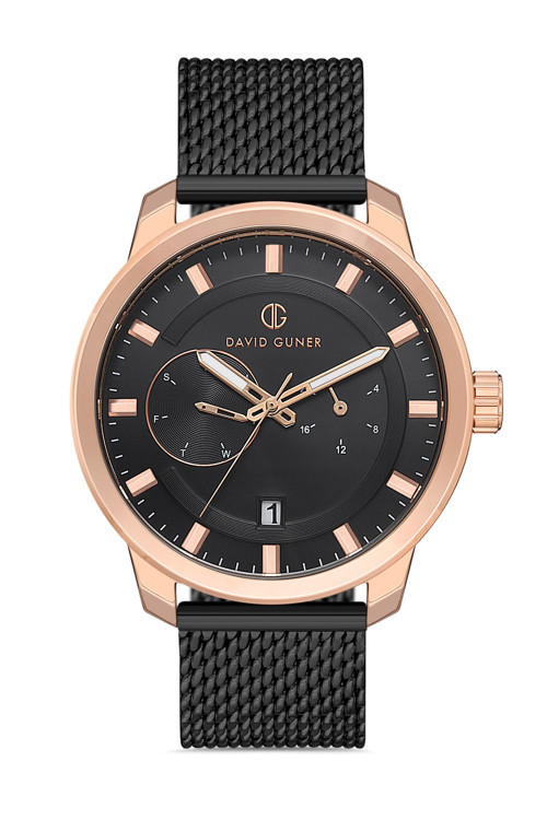 Erkek Kol Saati Siyah Kadran Rose ve Siyah Kasa DG-8305GC-R2