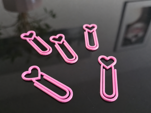 3D Baskı Kalp Figürlü Ataç - 10lu Set - Pembe