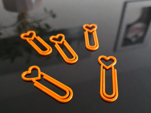 3D Baskı Kalp Figürlü Ataç - 10lu Set - Turuncu