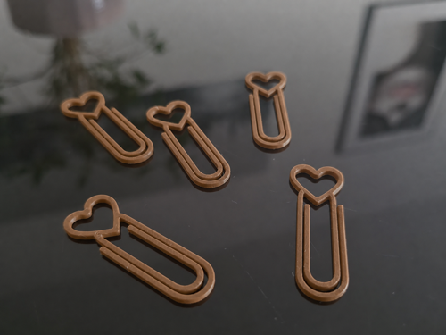 3D Baskı Kalp Figürlü Ataç - 10lu Set - Kahverengi