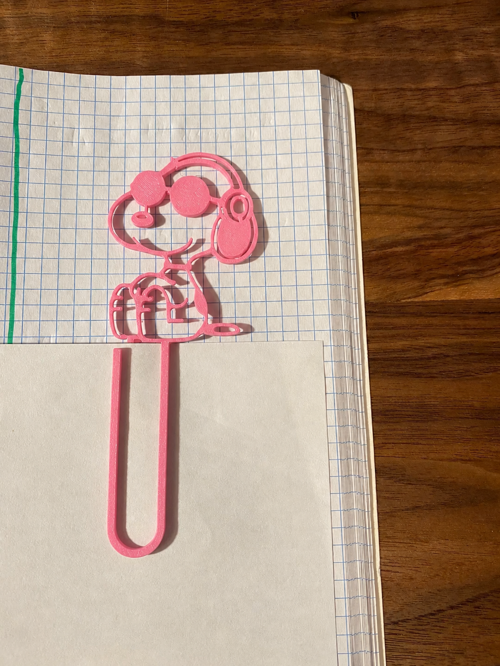 3D Baskı Gözlüklü Sevimli Köpek Figürlü Kitap Ayracı 4lü - - Pembe