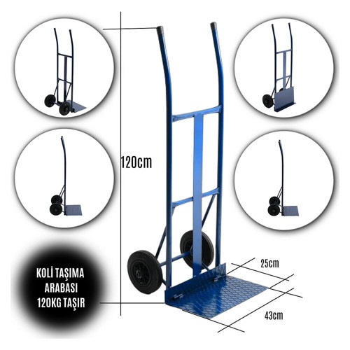 Koli Taşıma Arabası Katlanır Tablalı 120kg Taşıma Kapasiteli El Arabası