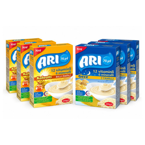 Pirinç Unu 250 gr Ballı İrmikli ve 7 Tahıllı Gece 6 lı Karma Paket