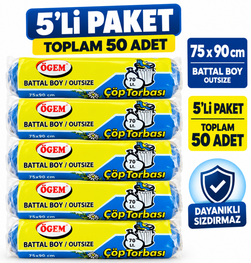 Battal Boy Çöp Poşeti 5'li