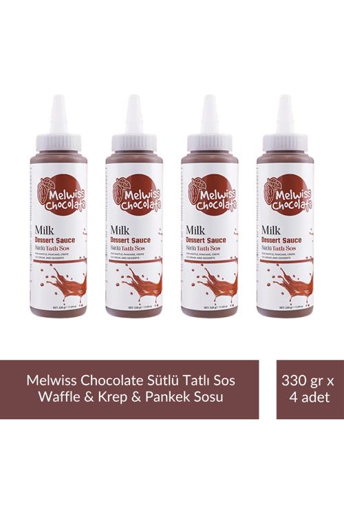 Sütlü Tatlı Sos 330 gr- Waffle & Krep & Pankek Sosu x 4 Adet