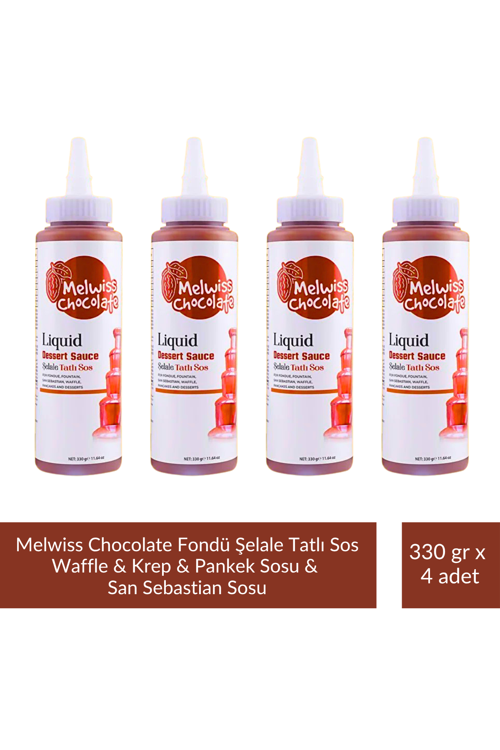 Fondü Şelale Tatlı Sos 330 g - Waffle & Krep & Pankek & San Sebastian Sosu x 4 Adet