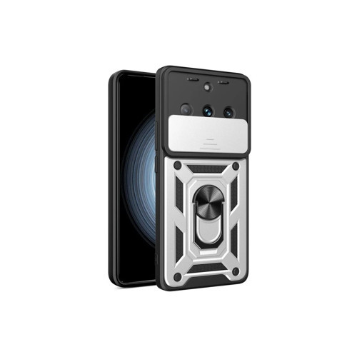 Mey İthalat® Realme 11 Pro Kılıf Pars Lens Yüzüklü Silikon - Gümüş