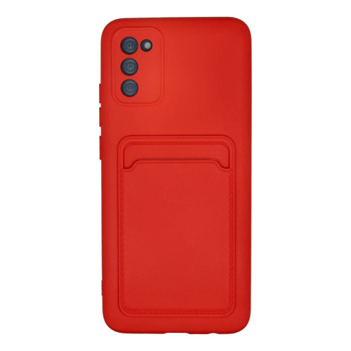 Mey İthalat® Samsung Galaxy A02S Kılıf Kelvin Kartvizitli Silikon - Kırmızı
