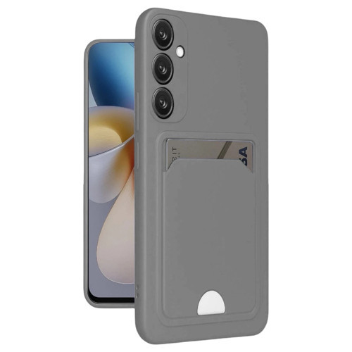 Mey İthalat® Samsung Galaxy A16 5G Kılıf Kelvin Kartvizitli Silikon - Gri