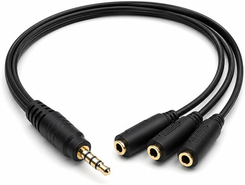 PrimeX PX-3AUX 3’lü Stereo Çoklayıcı, 3.5 mm AUX Jak Splitter Kablo, 1 Erkek Giriş 3 Dişi Çıkış, Kulaklık Hoparlör Telefon PC Araç Ses Paylaşım Adaptörü