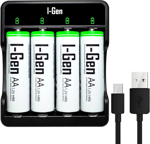 G427 4'lü Pil Şarj Aleti + 4 Adet AA 2700 mAh Kalem Pilli Set 1.2V Ni-MH