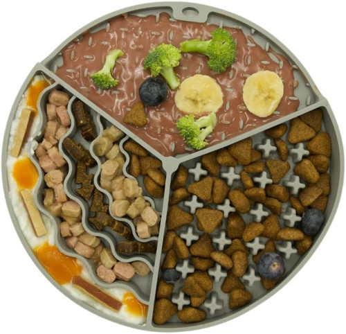 Köpek ve Kedi İçin Yavaş Yeme ve Yalama Matı Gıda Sınıfı Silikon Can Sıkıntısı Azaltıcı-Pizza Desen