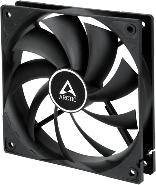 F12 - PC fanı, 120 mm standart kasa fanı, sessiz fan, standart gövdeli kasa fanı, itme veya çekme yapılandırması mümkün, 1350 rpm - siyah