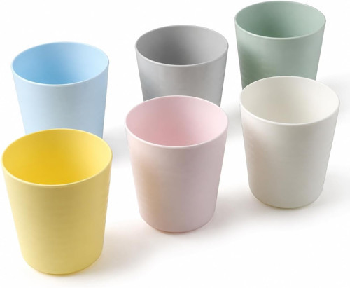Çocuk Plastik Bardağı Pastel Çok Renkli 17 cm (6'lı Paket)