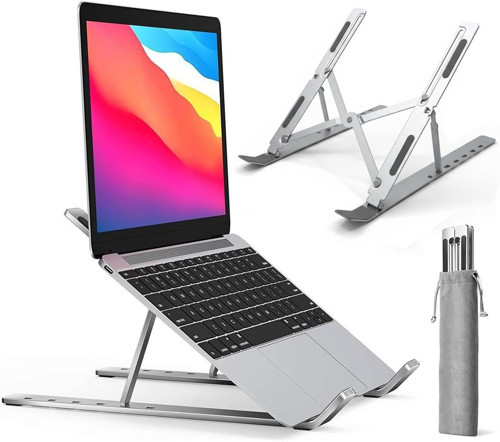 Notebook Standı 2in1 Katlanabilir Taşınabilir Folding Alüminyum Dizüstü Bilgisayar Standı Açısı Ayarlanabilir 7 Kademeli