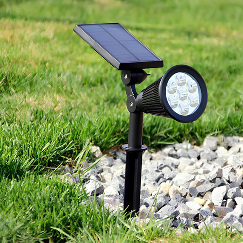 Solar Güneş Enerjili Bahçe Lambası 7 LED'li - IP65 Su Geçirmez Ayarlanabilir LED Projektör, Dış Mekan Çim, Patika, Duvar Aydınlatması ve Peyzaj Armatürü
