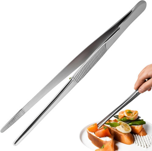 Paslanmaz Çelik Profesyonel Şef Cımbızı 30 cm Ergonomik Tasarım Dayanıklı Mutfak Maşası Et Pişirme Barbekü ve Pasta Süsleme İçin İdeal