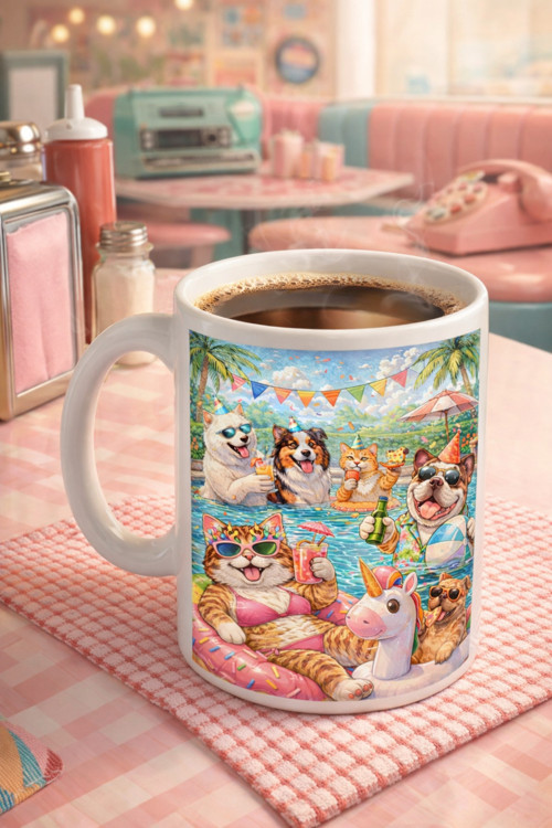 Kedi Baskılı Kupa, Hediye Kupa, Süblimasyon Kedi Baskılı Kupa, Kahve Fincanı, Kupa