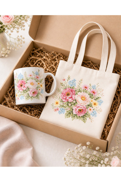 Soft Çiçek Temalı2, Çiçekli, Hediye Seti, Konsept Hediye, Anneler Günü, Sevgililer Günü, Doğum Günü Hediye Seti