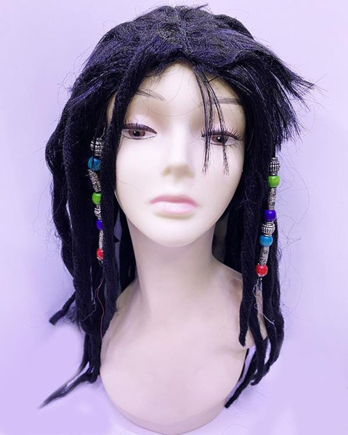 Siyah Renk Joe Dreadlocks Boncuklu Kabarık Rasta Kirli Peruk