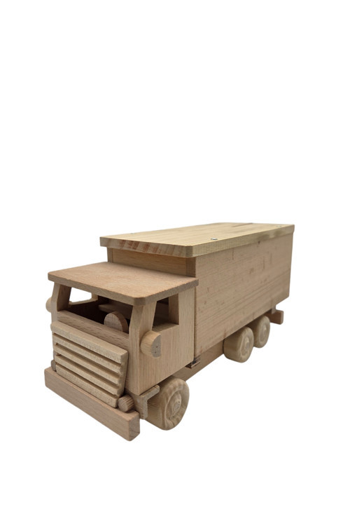 Ahşap Mini Kamyon Kumbara 24 Cm