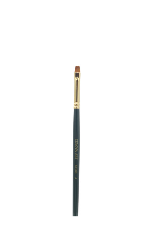 Sentetik Uçlu Düz Kesik Fırça Özel Seri Kısa Kıl No: 04 ( Stroke, Yağlı Boya, Akrilik )