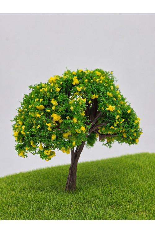 Maket Ağaç Sarı Çiçekli 8 Cm ( Diorama, Proje Ve 3 Boyutlu Ödevler )