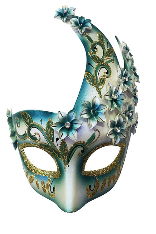 Çiçekli Orjinal Masquerade Harem Maskesi El İşlemeli Mi Renk