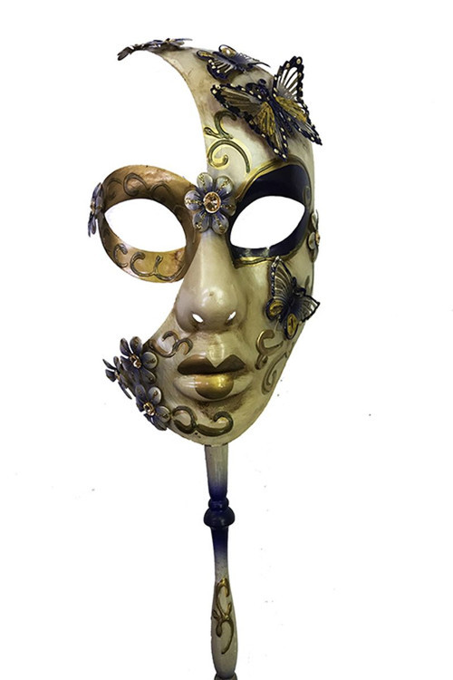li Masquerade Sopalı Venedik Maskesi Mor Renk 10x45 cm