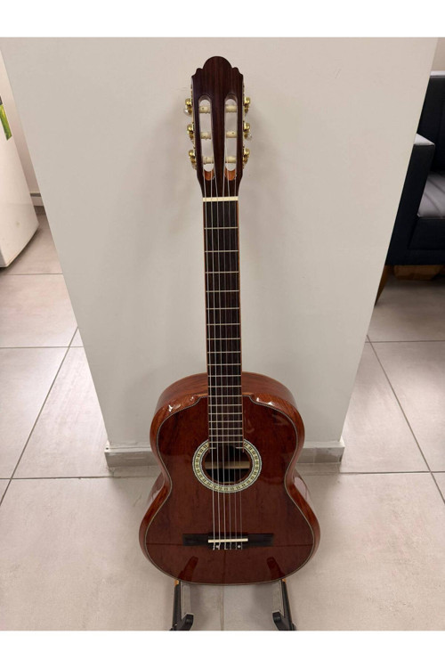Üst Kalite Bubinga Ağacı Tam Boy Özel Yapım Şekilli Klasik Gitar Kılıf Ve Pena Hediyeli