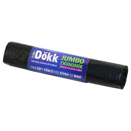 180 ADET FLOREX-619 DÖKK ECO JUMBO ÇİFT YÖNLÜ 20PCS 80X110CM ÇÖP TORBASI 9x20=180