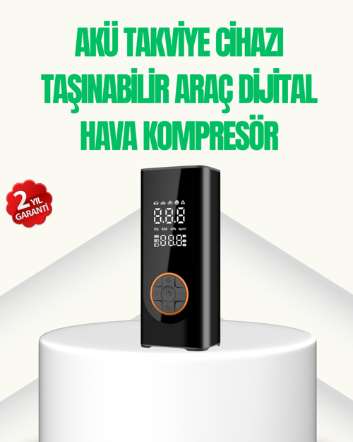 Akü Jump Starter Dijital Hava Kompresörü
