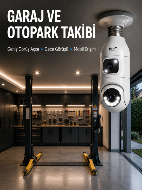 360° Ev İzleme Çift Lens Akıllı Ampul Kamera