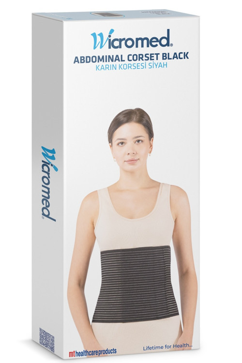 Abdominal - Karın - Batın Korse 26Cm Siyah Renk Standart Beden