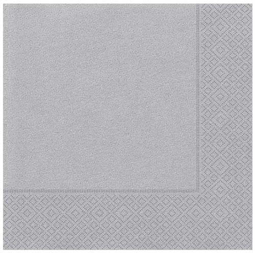 Gümüş Renk Kağıt Peçete 20 Adet 33x33 cm
