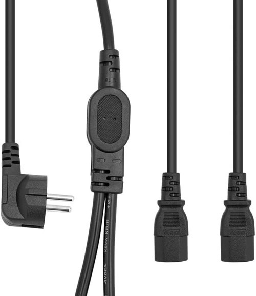 PARCBENY 17972 ÇİFT GÜÇ ÇIKIŞLI 1.8 METRE PC POWER KABLOSU DİŞİ IEC C13 AC220V TEK PRİZ