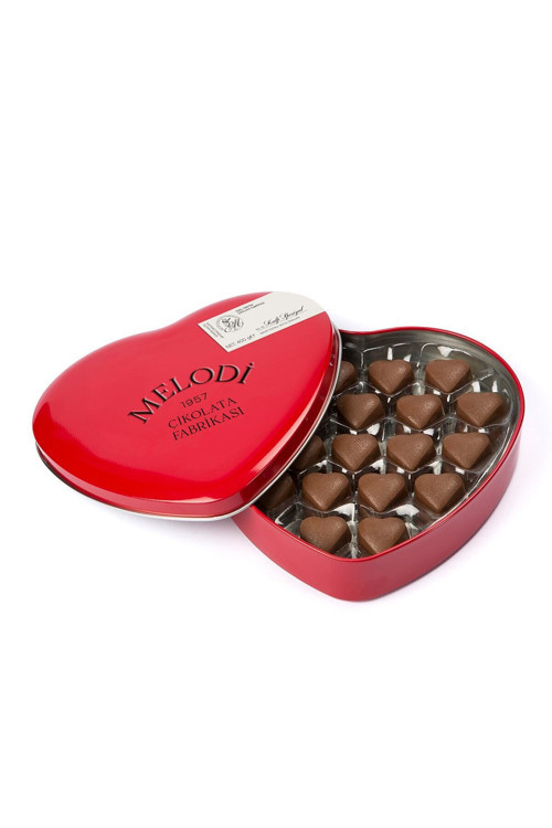 Kalp Çikolata Kırmızı Metal Kutu 400G
