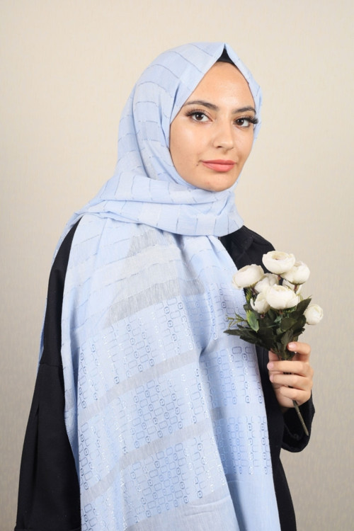 Desenli Aqua Şal - Desen-05 - Renk-06 -93