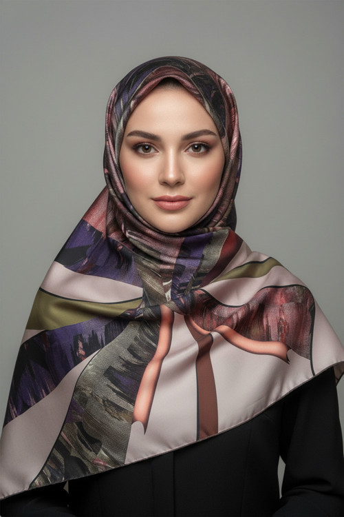 Çiçek Desenli Twill Eşarp Desen 2 Renk 6