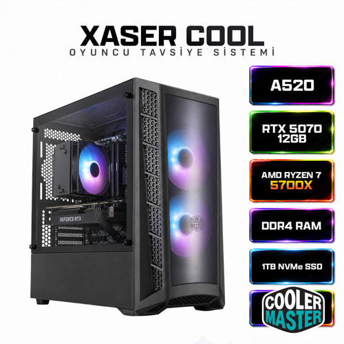 Cool X210 Ryzen 7 5700X 16GB Ram 1TB M.2 NVMe SSD 12GB RTX5070 Masaüstü Oyuncu Bilgisayarı
