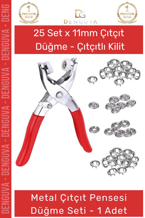 Deluxe Seri Gömlek Elbise Ceket Polar Bandana Badi Emzik Klips Metal Çıtçıt Pensesi Ve 25 Düğme Seti