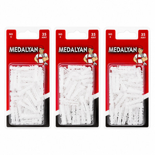 420 ADET NO-6 DÜBEL BEYAZ - PLASTİK 12X35PCS (5047)