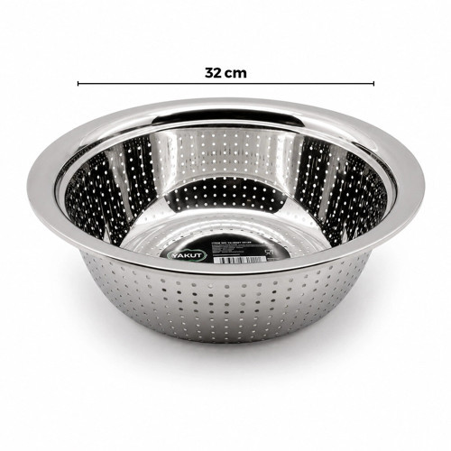 32CM KULPSUZ PASLANMAZ METAL SEPET SÜZGEÇ (5047)