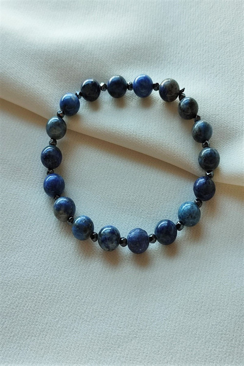 Sertifikalı 8 Mm Lapis Lazuli Erkek Doğaltaş Bileklik