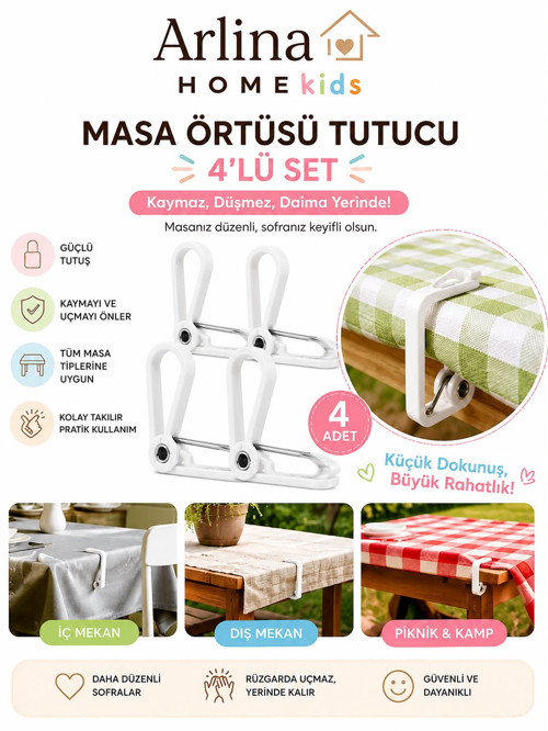Masa Örtüsü Mandalı Yaylı 4 Lü Set
