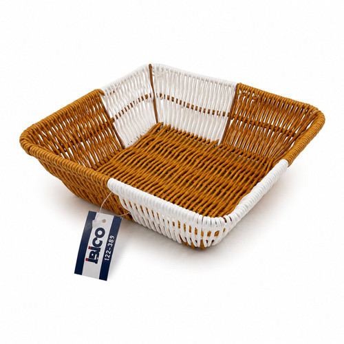 KARE HASIR K.RENGİ - BEYAZ EKMEK SEPETİ 24CM (5680)