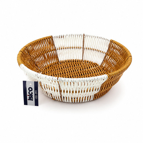 YUVARLAK HASIR K.RENGİ - BEYAZ EKMEK SEPETİ 25CM (5680)